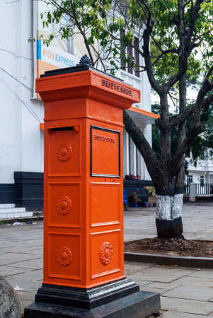 jakarta, jakarta /Indonesia - march 9th 2013 : Retro post box at front of post office in jakarta old...