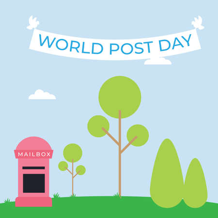Design for celebration world post day. 9 Octoberのイラスト素材