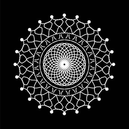 Mandala colorful vintage art, ancient Indian vedic background design, old painting texture with multiple mathematical shape. Sacred symbolのイラスト素材