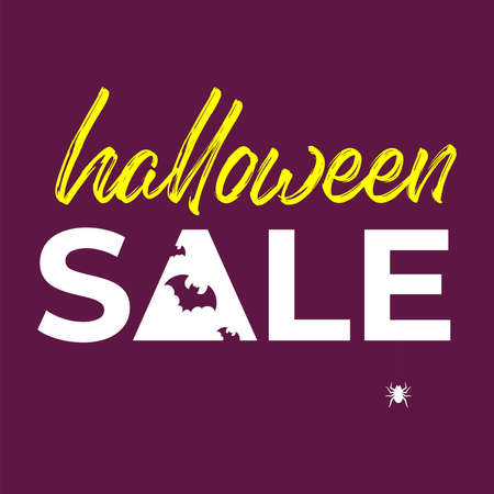 Halloween Sale special offer banner template with hand drawn lettering for holiday shopping. Limited time only. Vector illustration.のイラスト素材