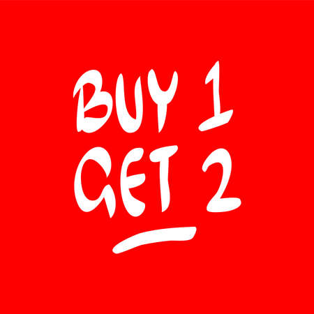 buy 1 get 2, sale banner vector, purple and orange vector banner in vector illustrationのイラスト素材