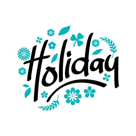 Happy holidays.Beautiful greeting card scratched calligraphy black text word gold stars. Hand drawn invitation, promotion design. Handwritten modern brush lettering white background isolated vectorのイラスト素材