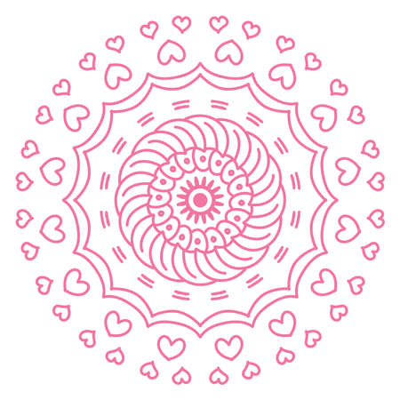 mandala colorful vintage art, ancient Indian vedic background design, old painting texture with multiple mathematical shapes. Floral pattern, illustrationのイラスト素材