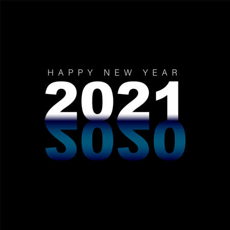 2021 Happy New Year logo text design for greeting card, calendar or any design. 2021 number design...