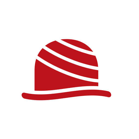 An abstract logo with red hat icon in vector illustrationのイラスト素材
