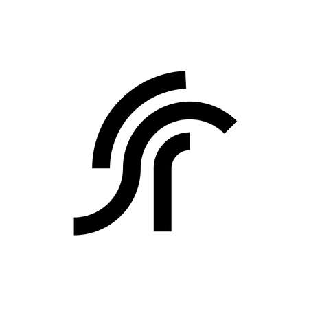 Minimalist logo about r and with spartan symbol in vectorのイラスト素材