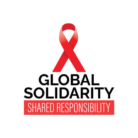 Design for World AIDS day awareness campaign, Aids Awareness Red Ribbon, in vector illustrationのイラスト素材