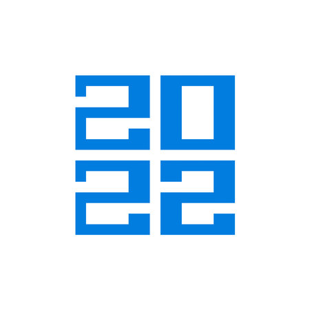 Happy New Year 2022 logo text design. Cover of business diary for 2022 with wishes. Brochure design template, card, banner. Vector illustration..のイラスト素材