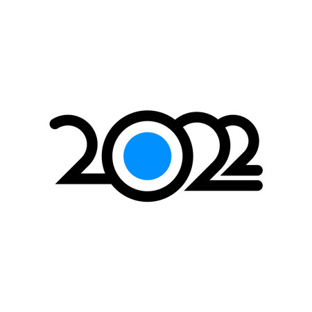 Happy New Year 2022 logo text design. Cover of business diary for 2022 with wishes. Brochure design template, card, banner. Vector illustration..のイラスト素材