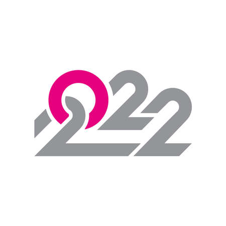 2022 Happy New Year logo text design for greeting card, calendar or any design. 2022 number design template. modern and futuristic 2022 happy new year symbols. Vector illustrationのイラスト素材