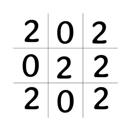 2022 Happy New Year logo text design for greeting card, calendar or any design. 2022 number design...