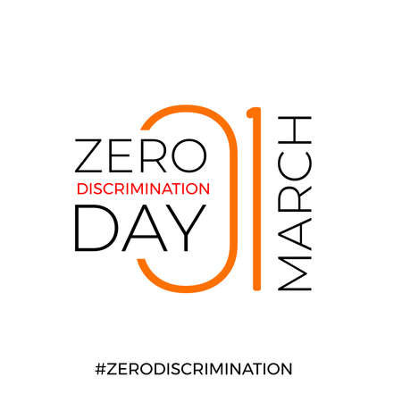 a design for celebrating zero discrimination day, march 1st. vector illustrationのイラスト素材