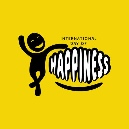 A design to celebrate the international day of happiness or world happiness day and related to the theme of happiness. vectorのイラスト素材