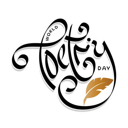 a typography design for celebrating world poetry day event. vectorのイラスト素材