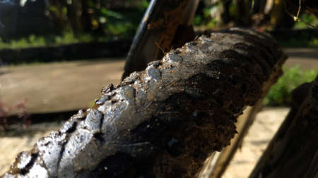 back tubeless puncture resistant tire closeup - enduro downhill mtb