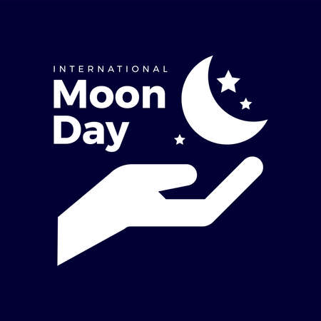 Design for celebrating international moon day, july 20th. vectorのイラスト素材