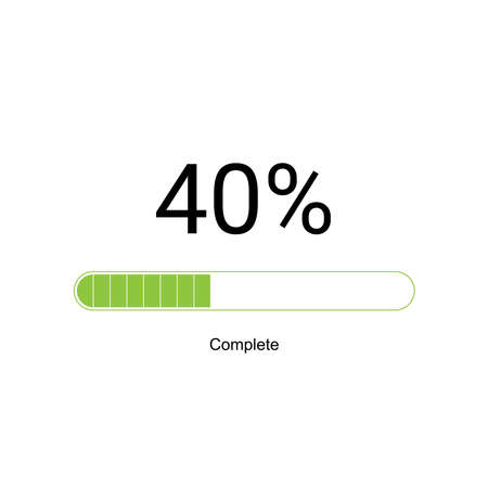 Loading bar progress icons, load sign green vector illustration. System software update and upgrade...