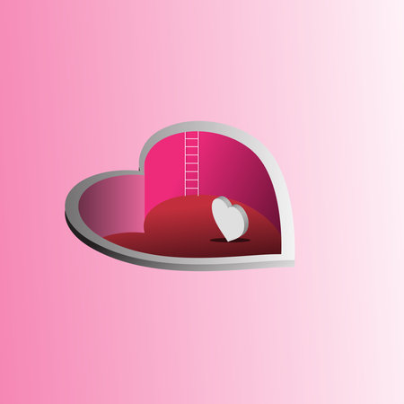 3D Hearts vector icon. Valentine's day romance symbols..のイラスト素材