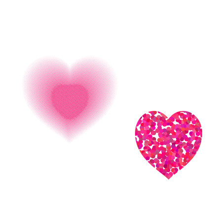 Hearts vector illustration collection. Valentine's day romance symbols..のイラスト素材