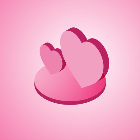 3d Hearts vector icon collection. Valentine's day romance symbols..のイラスト素材