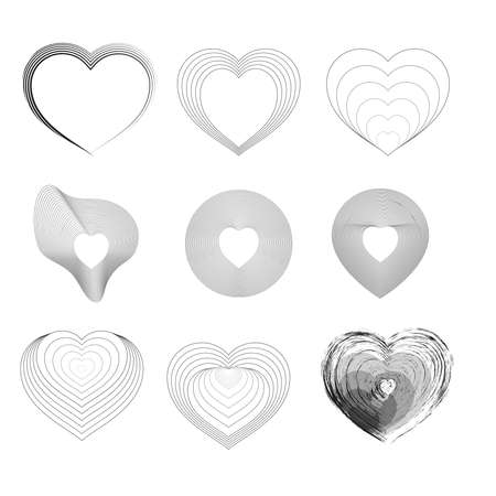 Hearts vector icon collection. Valentine's day romance symbols..のイラスト素材
