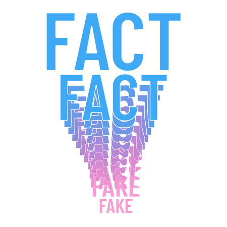 Illustration for Post Truth Concept. Fact and Fake. Vector Fileのイラスト素材