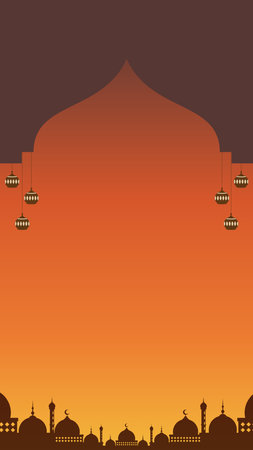 Islamic background template for social media story template with copy space area in eps formatのイラスト素材
