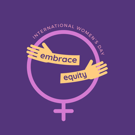 Design for international women's day with embrace equity theme in eps vector fileのイラスト素材