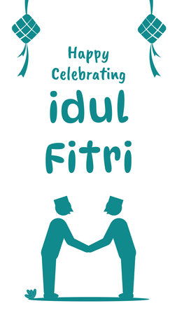 Eid al fitr greeting with vertical format for social media status or story.のイラスト素材