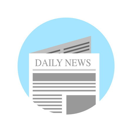 vector illustration of black and white newspaper layout in square format.のイラスト素材