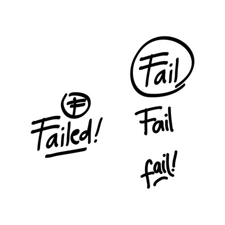 Fail. Grade result F. Hand drawn vector grade in circle .のイラスト素材