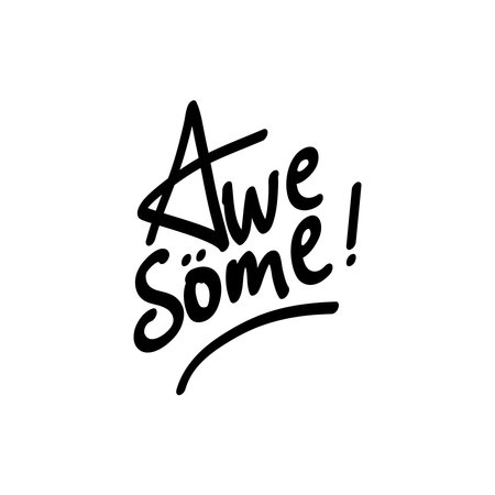 Awesome hand lettering word. Vector illustration.のイラスト素材