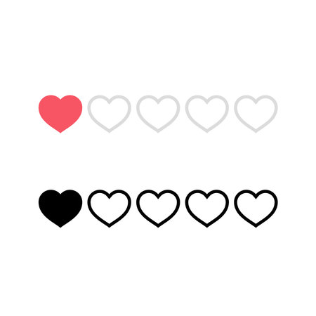 Design for love rating, feedback rating with heart icon in vectorのイラスト素材