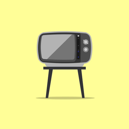 old tube television in flat vectorのイラスト素材