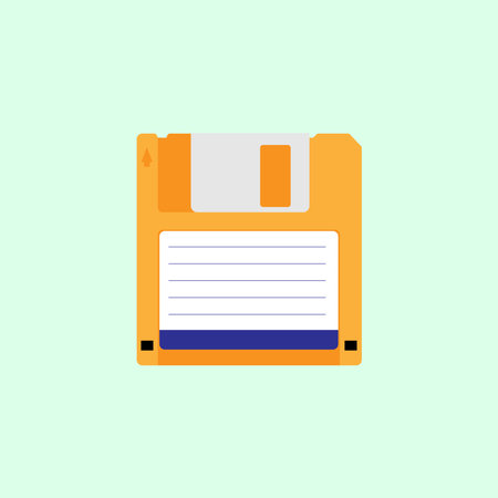 Realistic detailed floppy-disk, retro object storage illustration