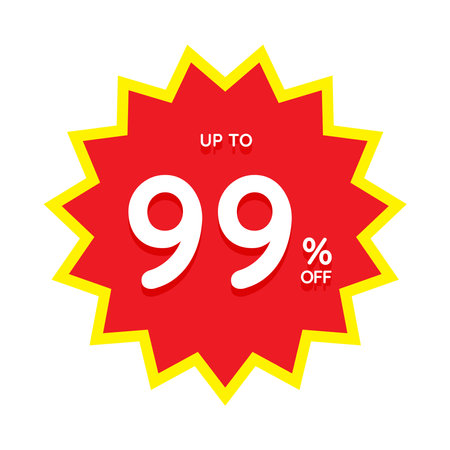 Up to percentage off Sale. Discount offer price sign. Special offer symbol. Discount tag badge Vector Illustration. Perfect design for shop and sale banners..のイラスト素材