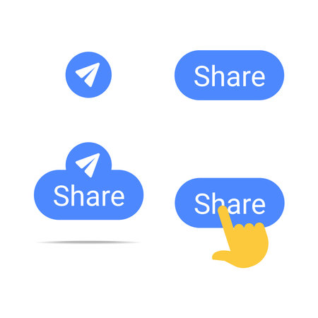 A modern and versatile share button design, perfect for content creators and anyone needing to integrate social sharing featuresのイラスト素材