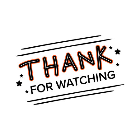 A vibrant end screen design vector with a "Thank You for Watching" message. Perfect for video creators, it features bold typography and dynamic graphics to engage viewers till the very end.のイラスト素材