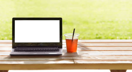 Laptop in outdoor