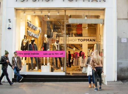 Istiklal street in Taksim-Beyoglu,Istanbul     Turkey - November , 2015のeditorial素材