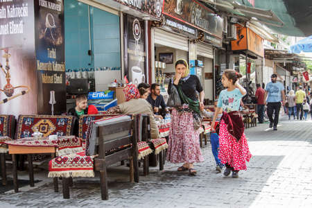 Izmir, Turkey - April 24, 2016:People from many different ethnic backgrounds travel to markets in the city center for shopping.のeditorial素材