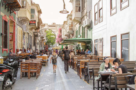 Izmir, Turkey - April 20, 2016:The cyprus martyrdom street is one of the important sightseeing and entertainment centers of Izmir.のeditorial素材