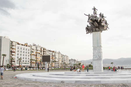 Izmir, Turkey - April 20, 2016:Republican tree sculpture, is at the sea side of Izmir.のeditorial素材