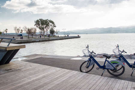 Izmir, Turkey - December 31, 2017:Coastal side of Izmir is a good walking and cycling area especially for young people and families at weekends.のeditorial素材