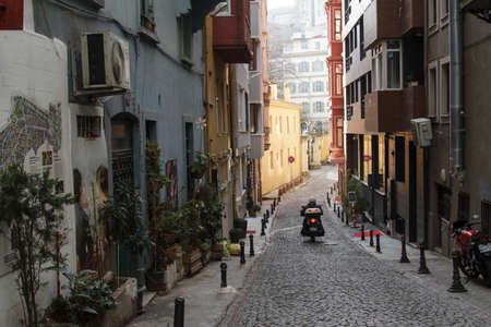 Istanbul, Turkey - January 28, 2016:Beyoglu is the most active region of Istanbul. Arts and fun-filled streets are subject to increasing human concentration.のeditorial素材