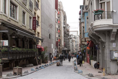 Istanbul, Turkey - January 28, 2016:Beyoglu is the most active region of Istanbul. Arts and fun-filled streets are subject to increasing human concentration.のeditorial素材