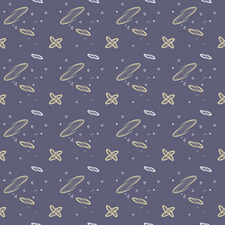 Seamless pattern with the image of cosmos. Universe with galaxies and stars. Astronomical background.の写真素材