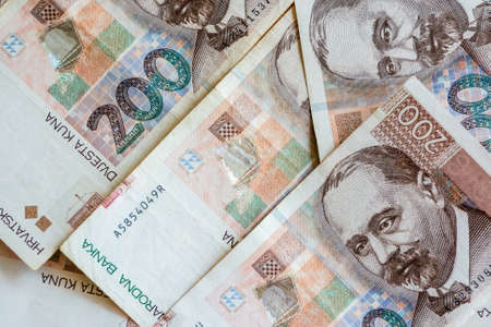 Croatian Currency Banknotes. Set of Croatian Kuna.