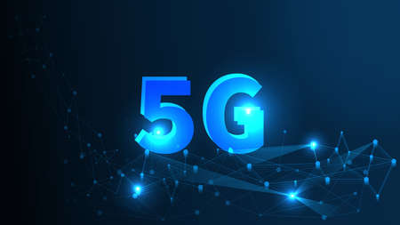5G Network Wireless Systems and Internet All Device Communication Network Concept. Artificial...