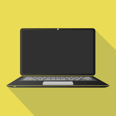 Laptop Flat Icon Vector Illustrationのイラスト素材